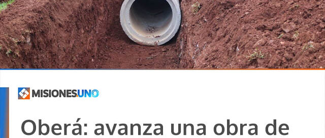 Oberá: avanza una obra de entubado en calle Japón para mejorar el drenaje pluvial